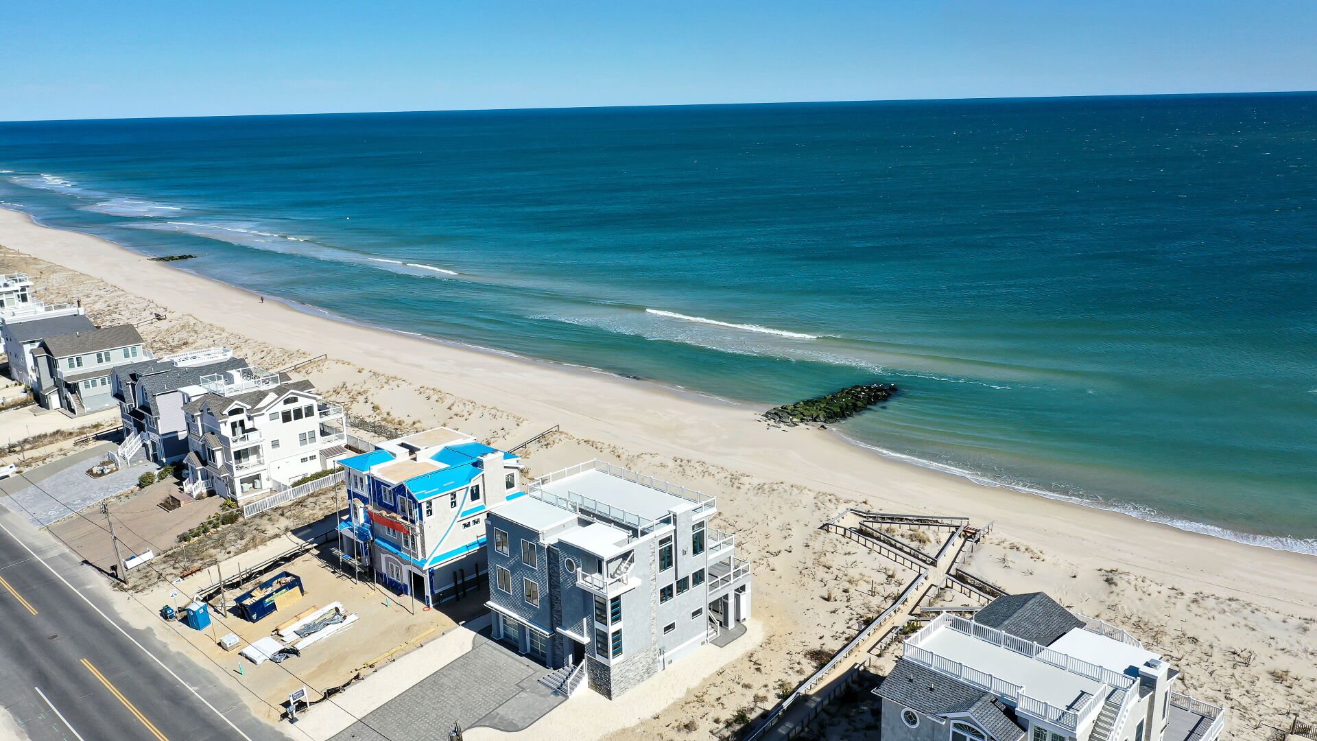 aerial oceanfront villa beach